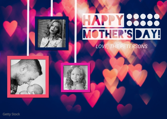 Heart Mother's Day Photo Postcard template