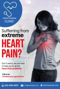 Heart Pain Clinic Ads Poster template