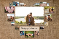 Heart shaped Valentine Collage Poster Template 海报