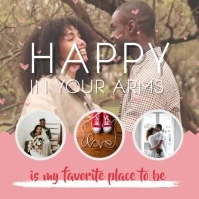 Heart Themed Romantic Collage Square Video Quadrato (1:1) template