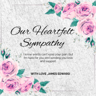Heartfelt Sympathy Card Template Instagram 帖子