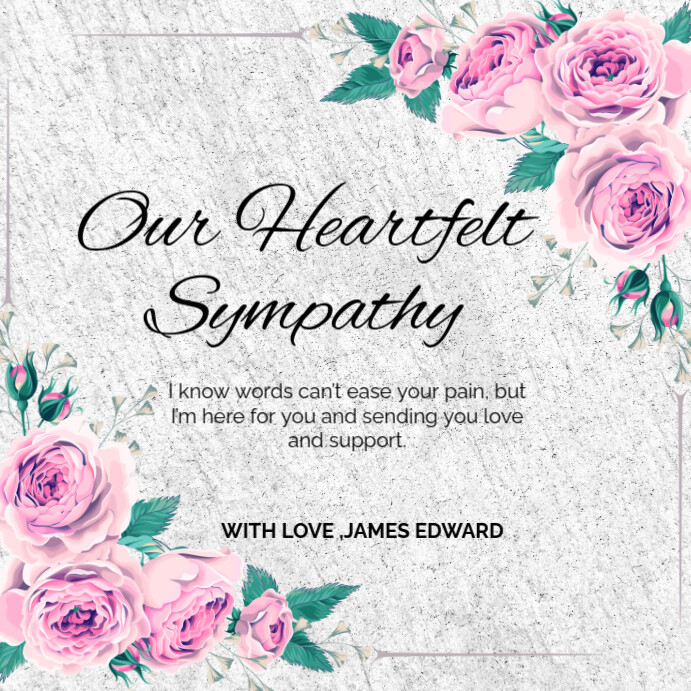 Heartfelt Sympathy Card Template Instagram na Post