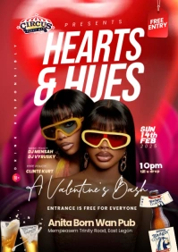 Hearts & Hues Valentine's Bash Party Template A4