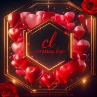 hearts heart video intro logo design free template