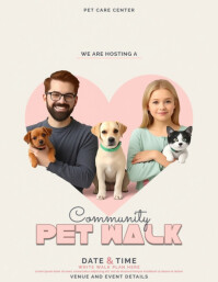 白色 Pet Walk Event Flyer Template