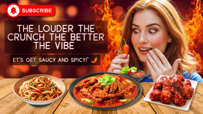 Heat Up Your Hunger Now! YouTube Thumbnail template