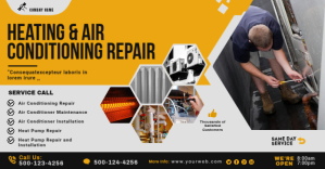 Heating & Air Conditioning Repair Facebook Ad Facebook-Anzeige template