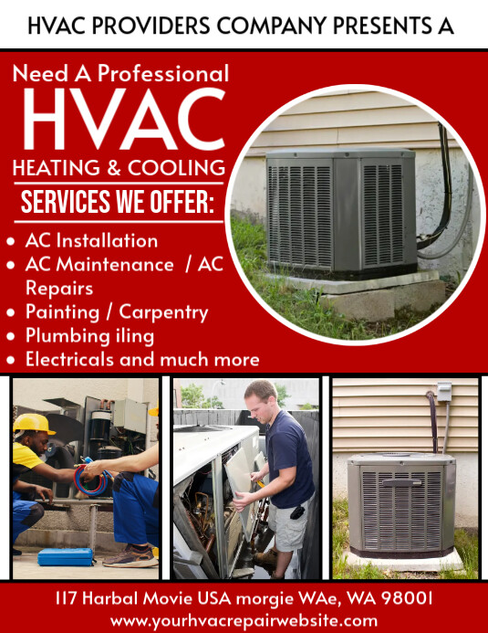 Heating and Cooling HVAC Flyer Ad Template PosterMyWall