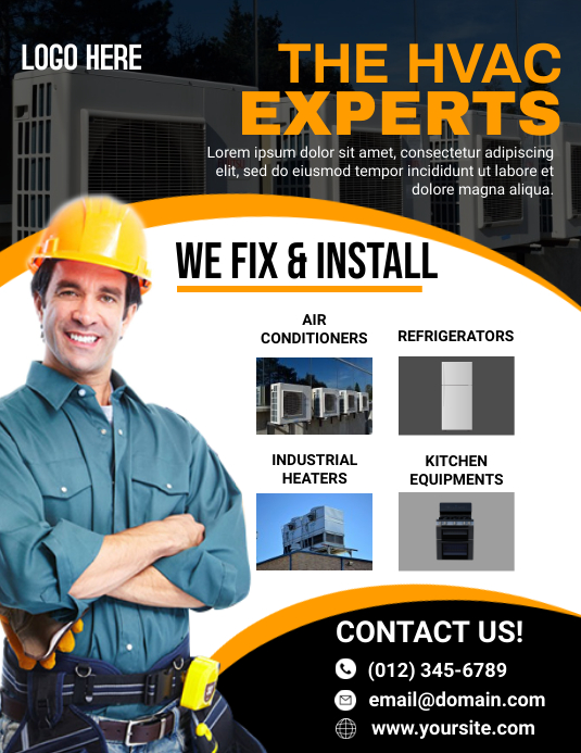 Copy of Heating and Cooling HVAC Flyer Ad Template PosterMyWall