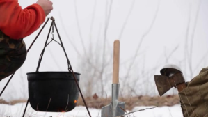 Heating with fire in winter YouTube-Miniaturansicht template