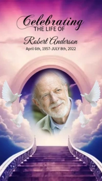 Heaven and Dove Funeral Program Instagram Story template