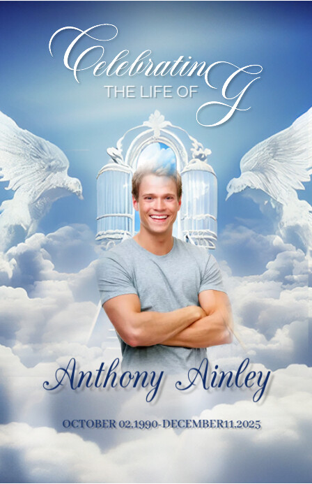 Heaven Beautiful Ladder Background Funeral  Half Page Wide Halfbladsy Breed template