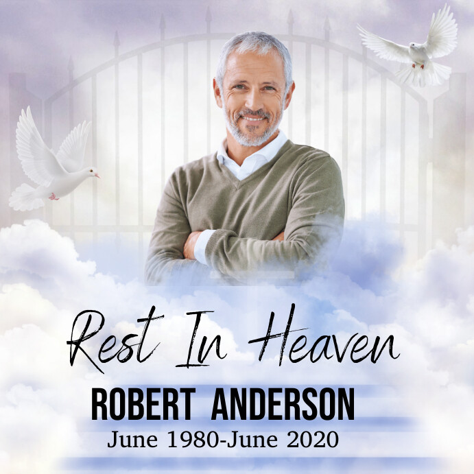 Heaven Funeral Rest In Peace Template PosterMyWall Heaven Funeral Rest In Peace Template PosterMyWall