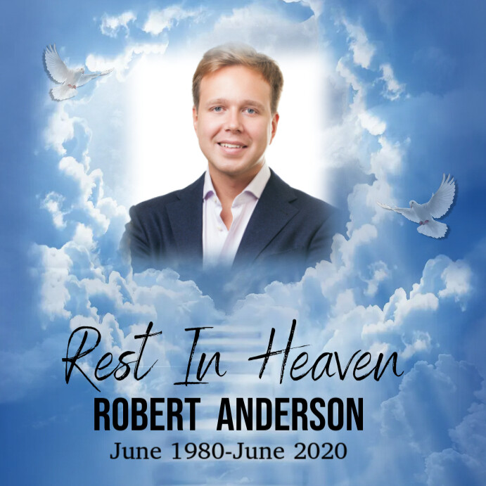Heaven Funeral Rest In Peace Template PosterMyWall