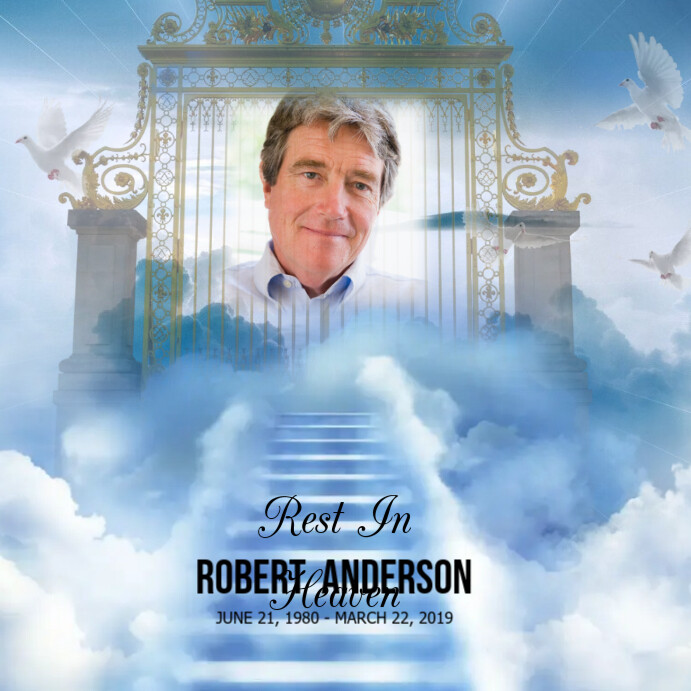 Heaven Funeral Rest In Peace Template PosterMyWall