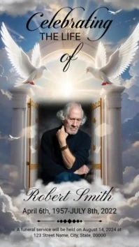 Heaven Funeral template Instagram Story