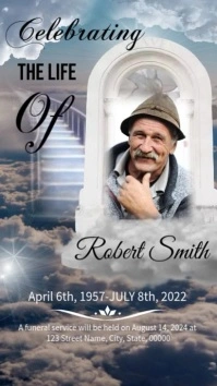 Heaven Funeral template Instagram Story