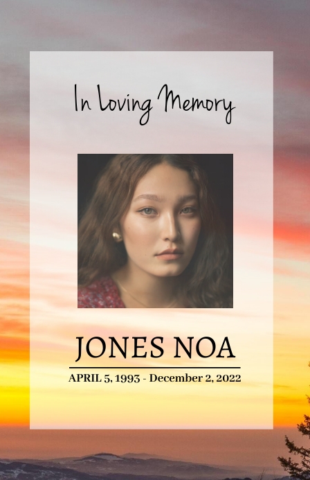 Heaven sky Funeral Program Template (2) Szeroki pół strony