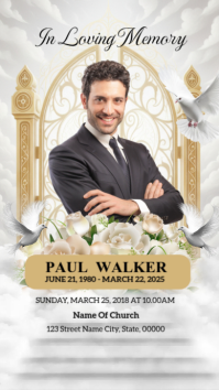Heavenly Funeral Program Announcement Instagram story template