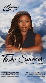 Heavenly Home Funeral Announcement Ecrã digital (9:16) template