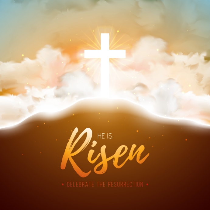 Heavenly light cloud background He is risen Template | PosterMyWall
