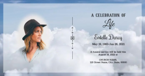 Heavenly Sky Funeral Facebook Post template