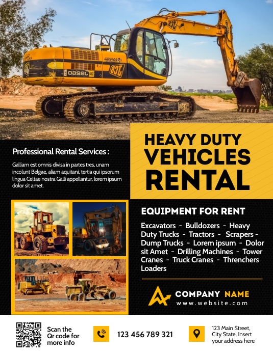 Lorry Rent Advertisements Copy of heavy duties vehicles rental services adverti | PosterMyWall