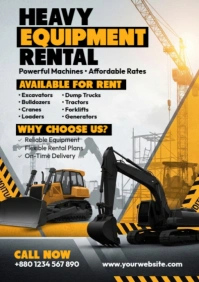 Heavy Equipment Rental A2 template