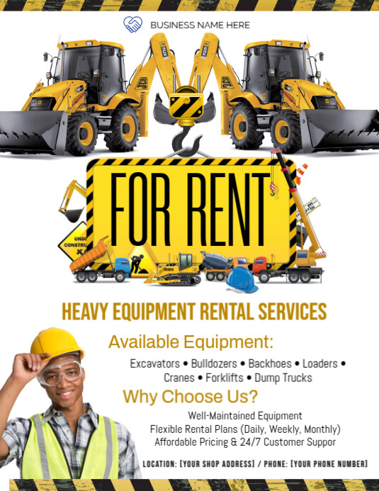 Heavy Equipment Rental Template | PosterMyWall