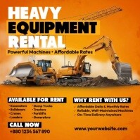 Heavy Equipment Rental Квадрат (1 : 1) template