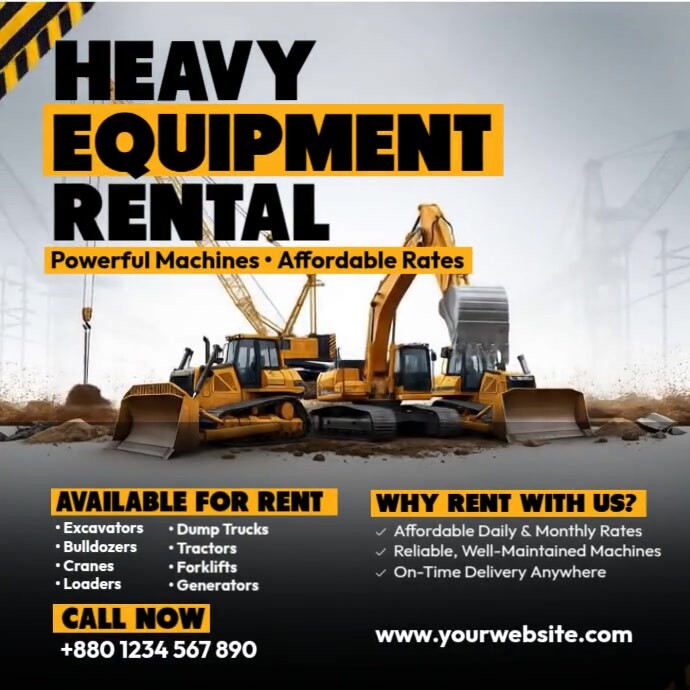 Heavy Equipment Rental Template | PosterMyWall