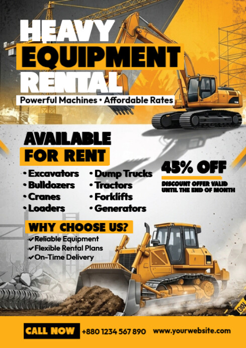 Copy of Heavy Equipment Rental | PosterMyWall