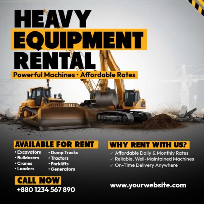 Power Tools Rent Poster Copy of Heavy Equipment Rental | PosterMyWall