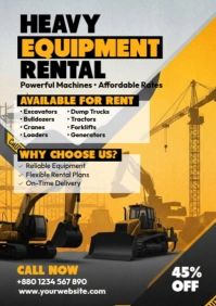 Heavy Equipment Rental A2 template