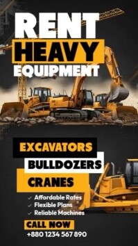 Heavy Equipment Rental Instagram Story template