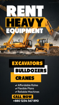 Heavy Equipment Rental Instagram Story template