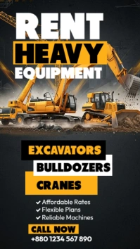 Heavy Equipment Rental Instagram Story template
