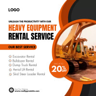 HEAVY EQUIPMENT RENTAL Template | PosterMyWall
