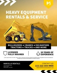 Heavy Equipment Rentals Video Flyer Template