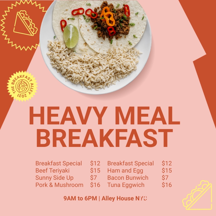 Heavy Meal Breakfast Template | PosterMyWall