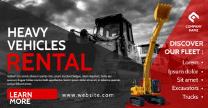 黑色 Heavy Vehicle Rental Facebook-annonce Template