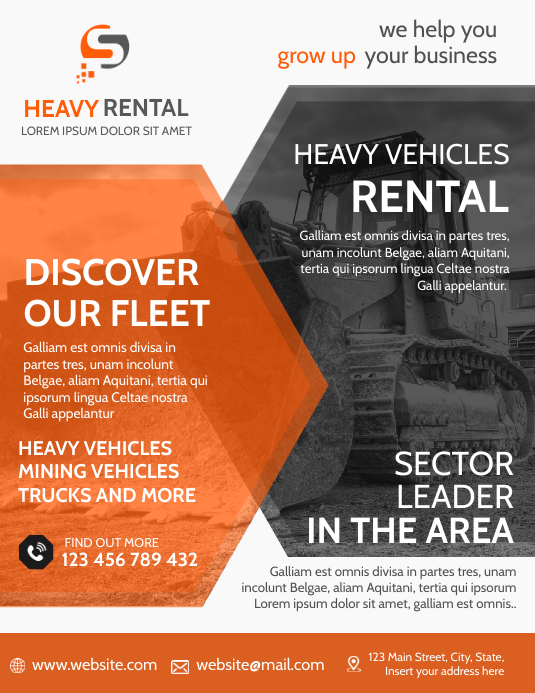 Lorry Rent Advertisements heavy vehicles rental flyer Template | PosterMyWall