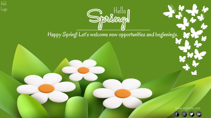 Happy Spring Email Intro Copy of helllo spring, welcome spring, spring post | PosterMyWall