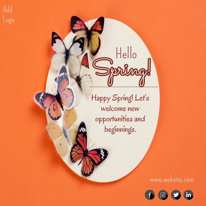 Copy of helllo spring, welcome spring, spring post | PosterMyWall