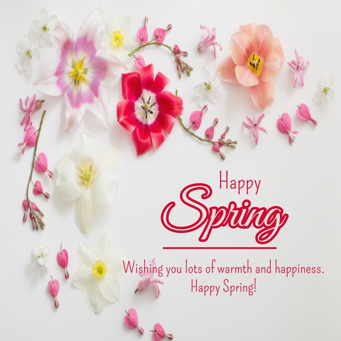 helllo spring, welcome spring, spring post Instagram-bericht template