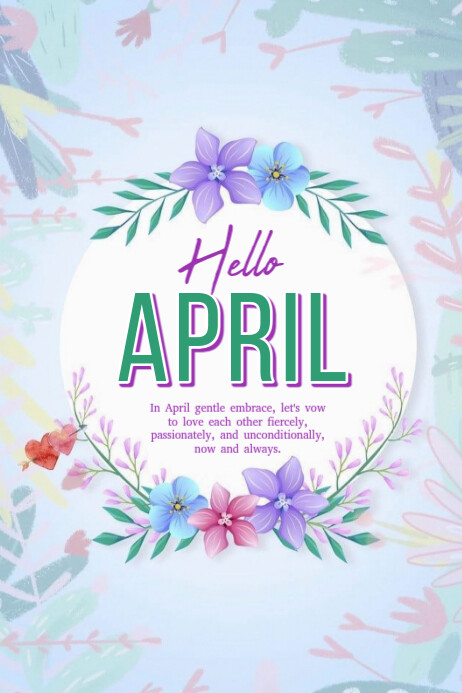 Hello April Banner 4' × 6' Template | PosterMyWall