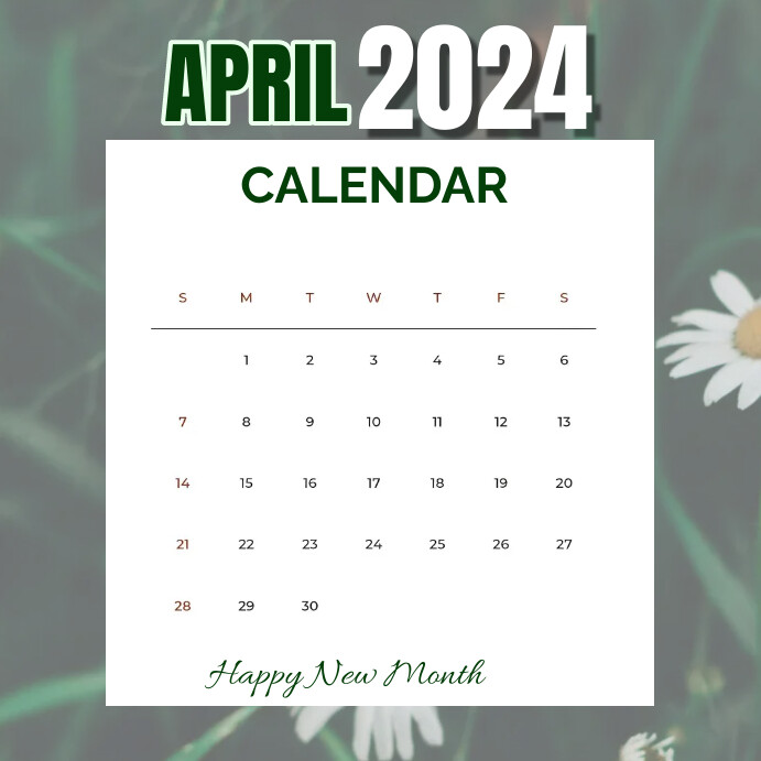 Copy of Hello April Calendar /Spring | PosterMyWall