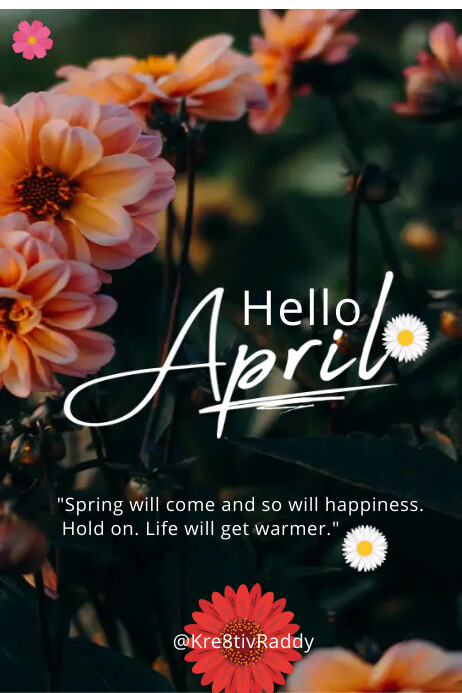 Hello April Template | PosterMyWall