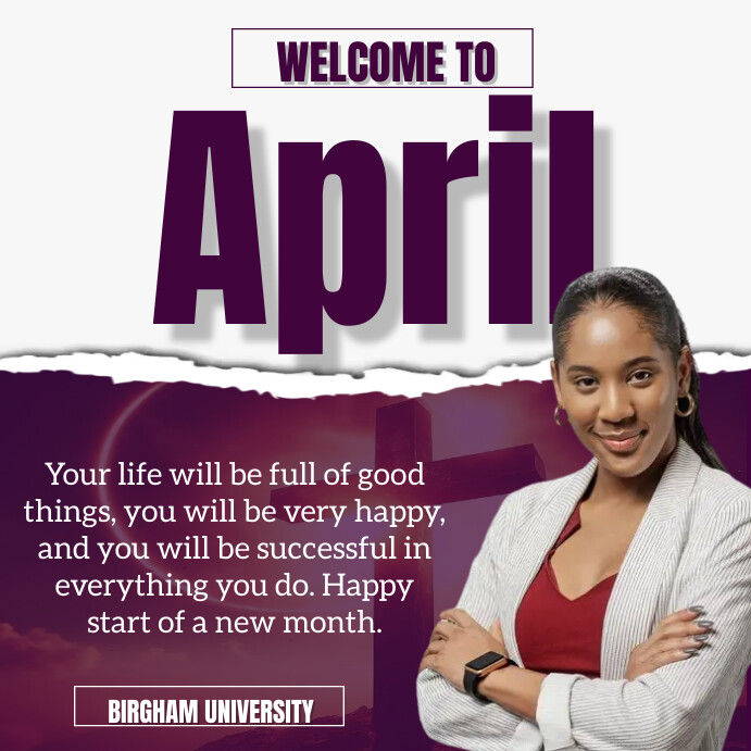 Hello April Instagram Post template