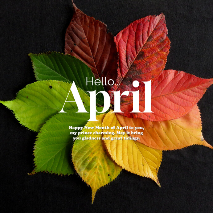 Hello April Instagram Post template